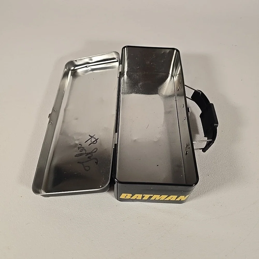 DC Comics Batman Black Tool Tin‎ Pencil/Pen Case with Handle Latch & Hinge